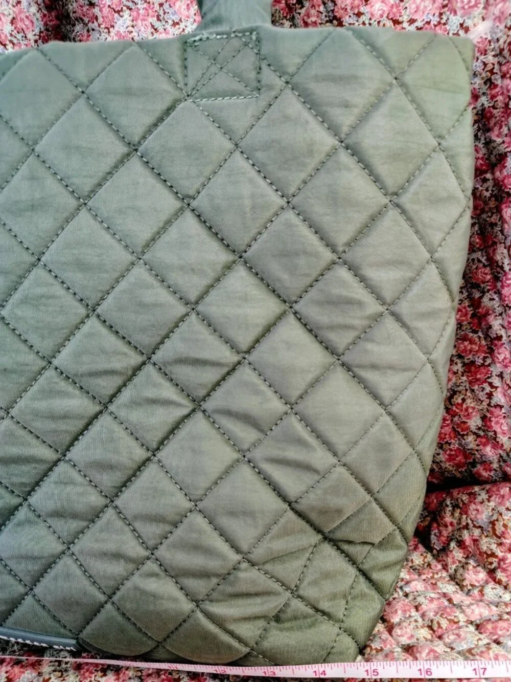 Madden Girl Quilted Tote Bag Sage Green, Removable Long Shoulder Strap
